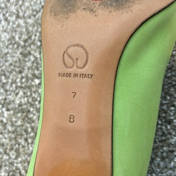 St. John Suede Leather Heels - Women's Size 7 Green - Picture 8 of 10